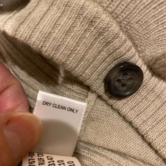 Banana Republic merino wool button down cream cardigan size - Picture 7 of 9